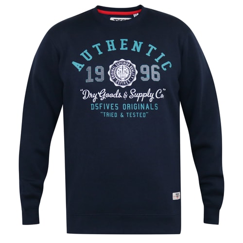D555 – Sweatshirt „Keyworth“ mit Aufdruck, Marineblau